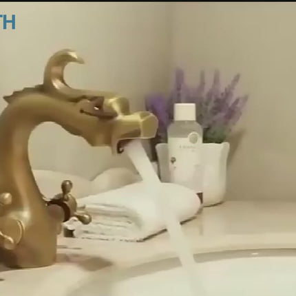 Single Hole Bathroom Faucet with Dragon Design – Bathroom Faucets – video 8