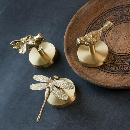 Decorative Brass Wall Hooks, Handmade Wall Decoration for Entryway