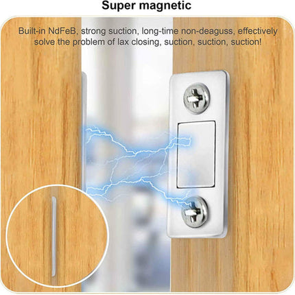 Magnetic Door Stopper for Cabinets, Ultra Thin Stainless Steel Magnet Lock – image 15