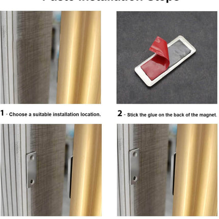 Magnetic Door Stopper for Cabinets, Ultra Thin Stainless Steel Magnet Lock – image 6