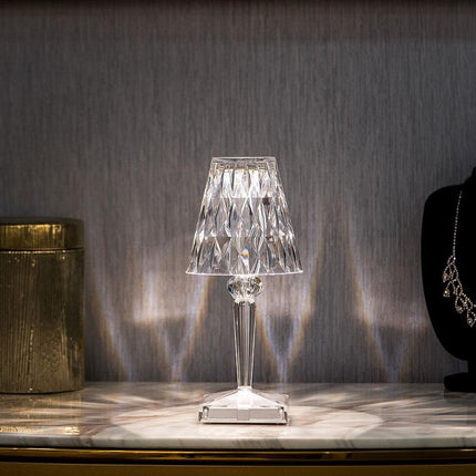 Sparkling Crystal Lamp with Touch-Sensitive Control | Elegant Rechargeable Table Light for Glamorous Ambiance