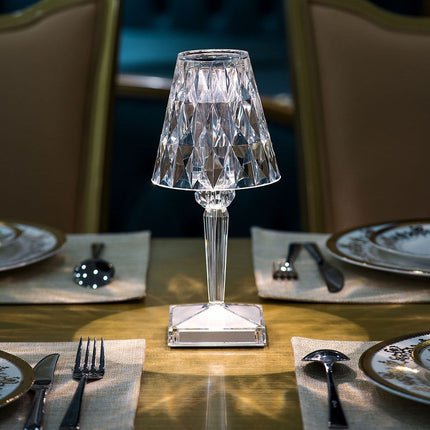 Sparkling Crystal Lamp with Touch-Sensitive Control | Elegant Rechargeable Table Light for Glamorous Ambiance
