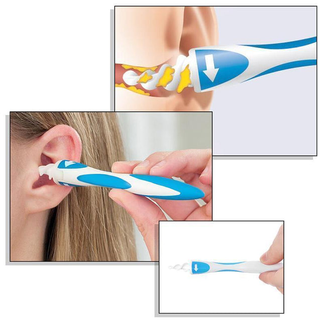 Ear Dirt Remover, Ear Wax Removal Kit with 16 Spiral Tips and Silicone Handles, Ear Cleaner