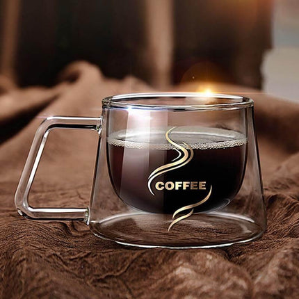 Glass Coffee Cups, Square Clear Glass Cup, Drinking Glasses and Water Glass, Eco Friendly Glassware and Drinkware