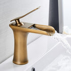 Waterfall Bathroom Faucet, Single Hole Bathroom Faucet with Single Handle, Solid Brass Bathroom Sink Faucet for Vanity