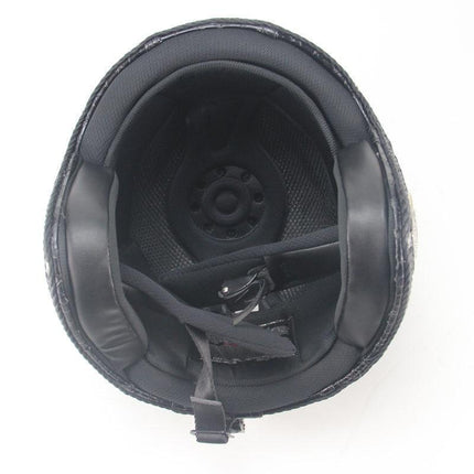 Retro Vintage Motorcycle Helmet, Biker Helmet with Chin Strap