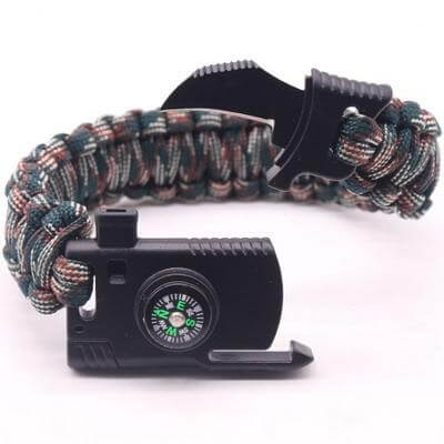 Survival Paracord Bracelet with Fire Starter and Compass – image 4