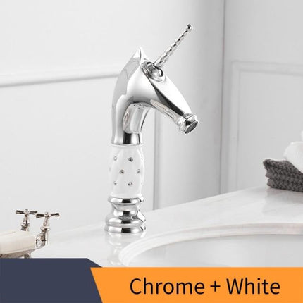 Bathroom Faucets, Gold Bathroom Sink Faucet with Unicorn Handle – image 4