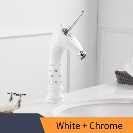 Bathroom Faucets, Gold Bathroom Sink Faucet with Unicorn Handle – image 10