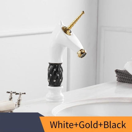 Bathroom Faucets, Gold Bathroom Sink Faucet with Unicorn Handle – image 14