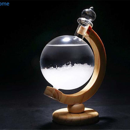 Storm Glass Weather Predictor with Wooden Base, Nautical Home Decor and Science Gift – image 5