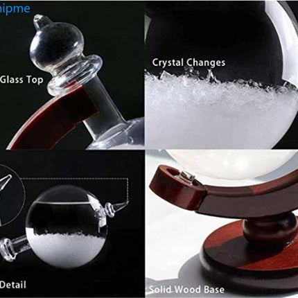 Storm Glass Weather Predictor with Wooden Base, Crystal Barometer Office Decor – image 6