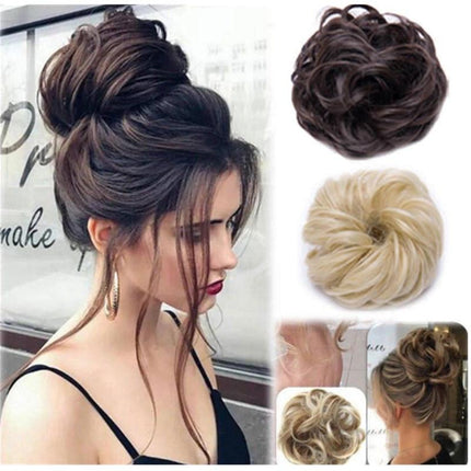 Messy Bun Fake Hair Scrunchie, Chignon Hair Bun Hairpiece, Scrunchie Hair Tie in 27 Colors