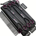 Dog Grooming Scissors Set, Professional Dog Grooming Tools with Thinning Scissors, Curved and Chunker Dog Shears