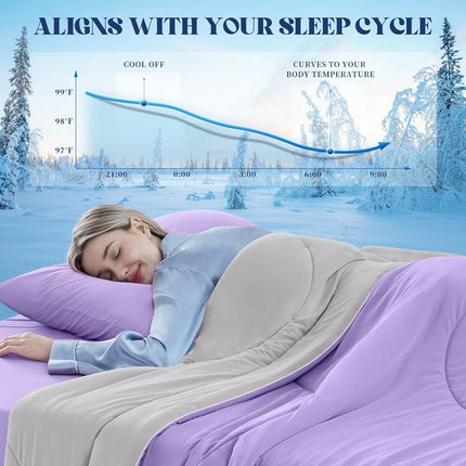 Cooling Comforter | Double-Sided Cooling Blanket for Hot Sleepers | Breathable Ice Fabric for Ultimate Comfort