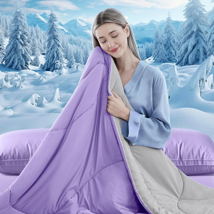 Cooling Comforter | Double-Sided Cooling Blanket for Hot Sleepers | Breathable Ice Fabric for Ultimate Comfort