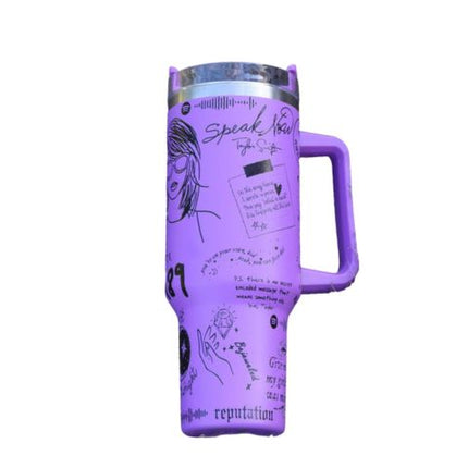 Stainless Steel Tumbler with Handle and Straw, Insulated Tumbler with Flip Lid – image 18