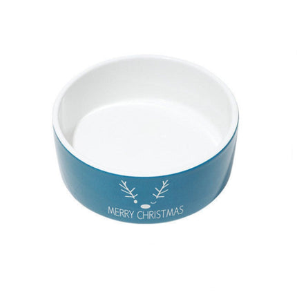 Cat Ear Ceramic Christmas Bowl for Pets | Festive Design for Happy Mealtimes