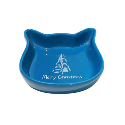 Cat Ear Ceramic Christmas Bowl for Pets | Festive Design for Happy Mealtimes