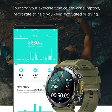 Rugged Smart Watch for Men, Fitness Watch with Step Counter – image 11