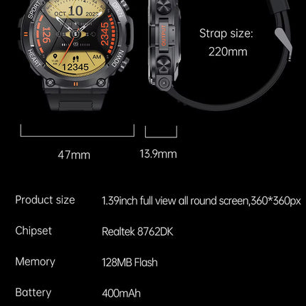 Rugged Smart Watch for Men, Fitness Watch with Step Counter – image 13