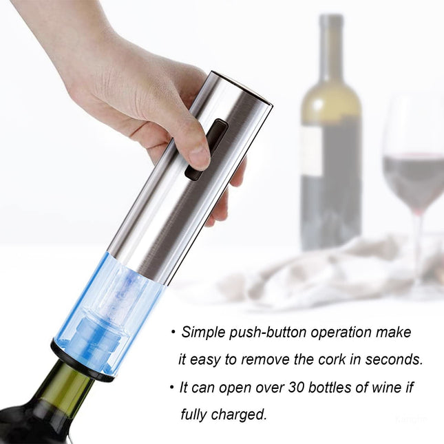 Electric Wine Bottle Opener Set with Pourer and Vacuum Wine Stopper, Rechargeable Wine Opener Gift Set – image 2