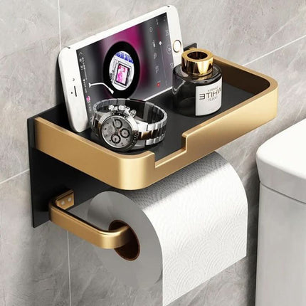 Wall Mounted Toilet Paper Holder No Drill, Metal Bathroom Hardware