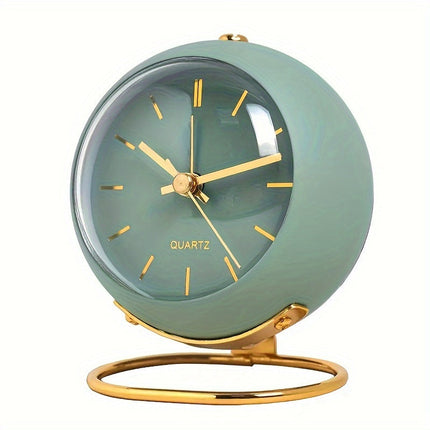 Analog Alarm Clock Non Ticking, Silent Analog Clock with Light, Vintage Alarm Clock for Bedside and Travel