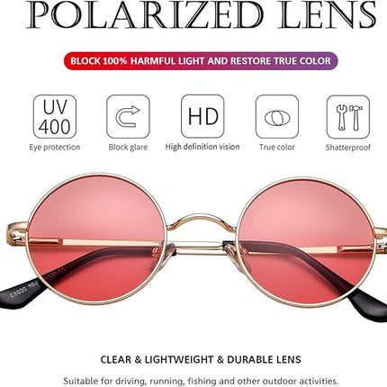 Polarized Sunglasses, Retro Round Sunglasses – image 11