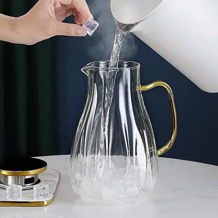 Glass Water Jugs, Glass Pitcher with Lid for Hot and Cold Drinks