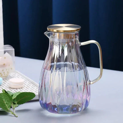 Glass Water Jugs, Retro Water Pitcher, Glass Pitcher with Lid for Hot and Cold Drinks, Glass Cups Sold Separately