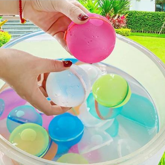 Reusable Water Balloons, Magnetic Self Sealing Water Balloons for Kids in 8 or 12 Pack, Outdoor Water Toys for Summer