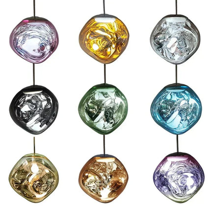 Ceiling Light Fixture, Modern Melt Pendant Light with Lava Texture, Adjustable Hanging Light with Cord or Chain