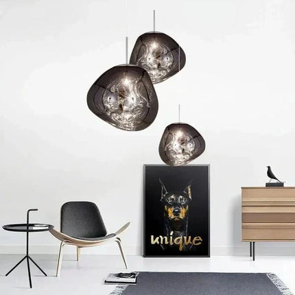 Modern Melt Pendant Light with Lava Texture, Adjustable Hanging Light with Cord or Chain – image 6