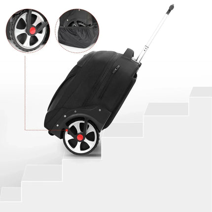 Travel Backpack with Wheels, Rolling Backpack with Laptop Compartment, 3 in 1 Roller Bag, Laptop Bag, Weekend Bag