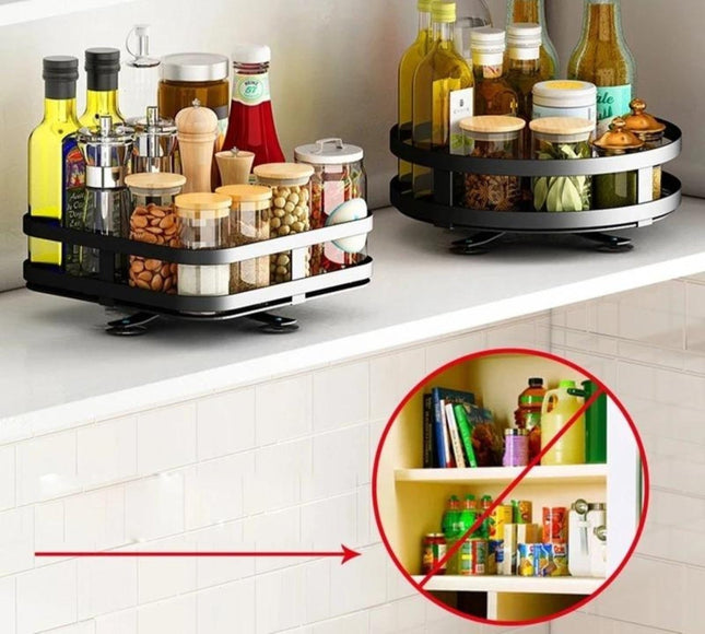 Rotating Spice Rack, Lazy Susan Organizer for Kitchen