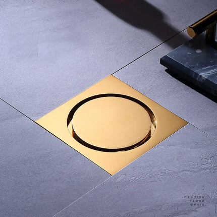 Shower Drain with Trap, Brass Bathroom Drain with Removable Cover