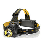 LED Rechargeable Headlamp, Head Lamp with Adjustable Zoom, Headband Flashlight for Running and Hiking, Emergency Light