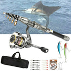 Fishing Rod and Reel Combo, Telescopic Fishing Pole with Spinning Reel, Carbon Fiber Fishing Rod for Saltwater