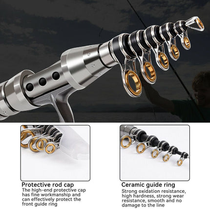 Fishing Rod and Reel Combo, Telescopic Fishing Pole with Spinning Reel