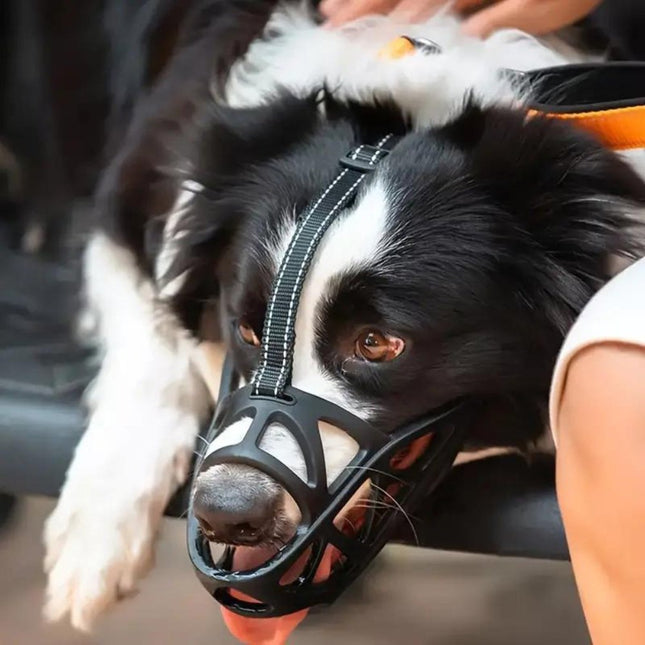 Dog Muzzle for Biting and Barking, Soft Muzzle for Dogs with Breathable Fabric, Dog Training Muzzle in Sizes S to XL