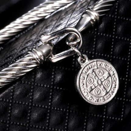 Saint Benedict Charm Bracelet, Christian Jewelry in Gold or Silver – image 4