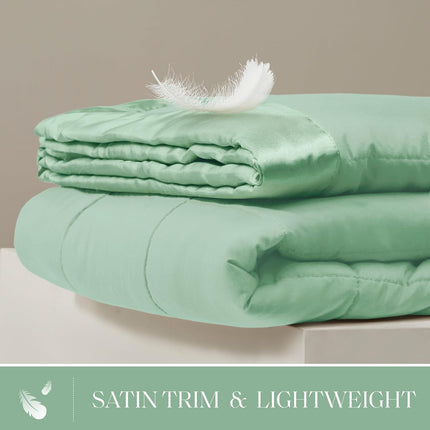 Windom Collection | Down Alternative Blanket with Moisture-Wicking Treatment | Lightweight & Soft Bed Cover for All Seasons, Satin Trim