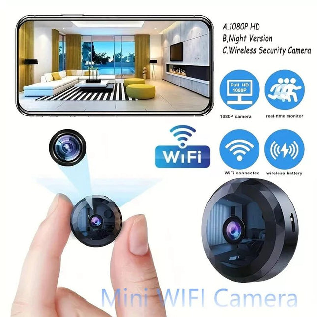 Mini Wireless Security Camera, Home Security Camera with 1080p HD, Night Vision and Motion Detection, WiFi Nanny Camera_00