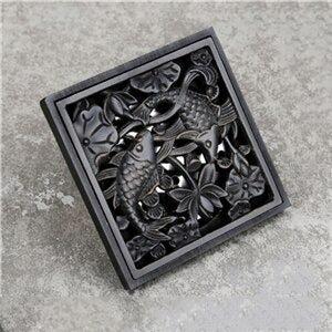Square Shower Drain Cover, Brass Floor Drain Cover with Filter Screen