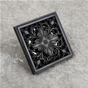 Square Shower Drain Cover, Brass Floor Drain Cover with Filter Screen, Shower Drain Strainer, Bath Accessories