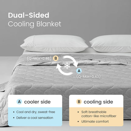 Vepine Cozy | Cooling Dual-Sided Blanket for Hot Sleepers with Soft Breathable Fabric | Lightweight Throw for Comfortable Sleep