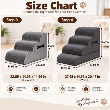 Comfort Steps | Dog Stairs for Bed with Gentle Ramp Design | Non-Slip Pet Steps for Joint Support_02