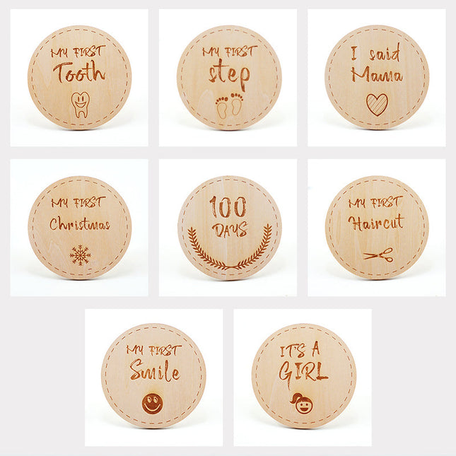 Baby Milestone Wooden Signs 8 Pcs for Girl or Boy – image 12
