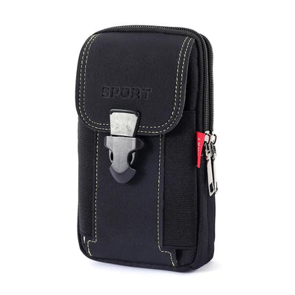 Phone Pouch for Men, Canvas Belt Pouch with Two Pockets – image 12